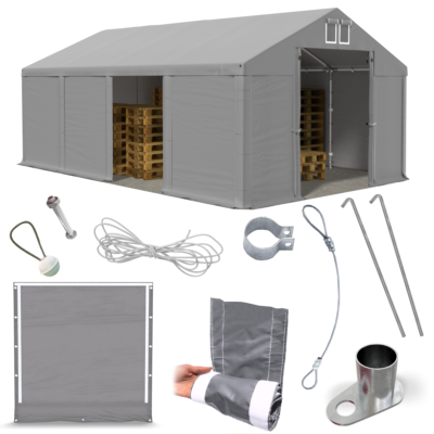 Zeltlich Lagerzelt 4x8 M – Graue PVC-Garage, Weid Produktbild-Vorschau 2