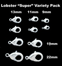 Two lobsters in sizes 9,11,13,19,22mm lobster clasp finding. Total 10 pieces.