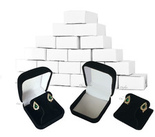 12pc Black Velvet Earring Gift Boxes for Earring Jewelry Gift Box for T-Earring