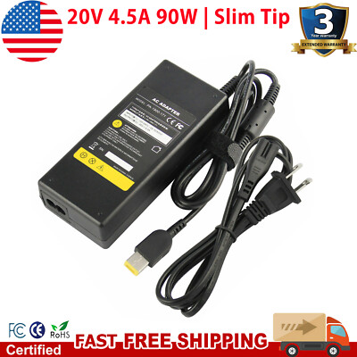 90W 20V 4.5A AC Adapter Laptop Charger for Lenovo Square / Slim Tip Power Supply