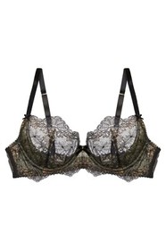 DITA VON TEESE Metallic-lace Underwire Bra In Black, SIZE 32E