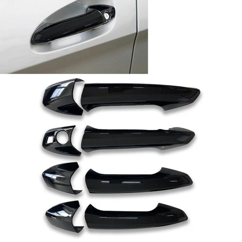 LHD Painted Gloss Black Door Handle Overlay Cover Fits 07-13 W221 S350 S550 S63