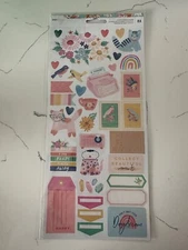 Dear Lizzy Accent & Phrase Stickers Flowers Tags Stamps Hearts Bird Scrapbooking