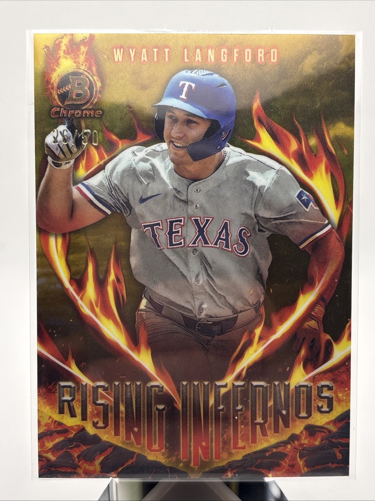 2024 Bowman Chrome Rising Infernos Wyatt Langford RI-13 Gold /50