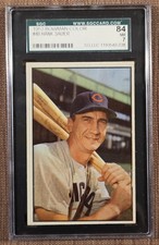 1953 Bowman #48 Hank Sauer Cincinnati Reds Cubs Giants Baseball Card SGC 7 NM