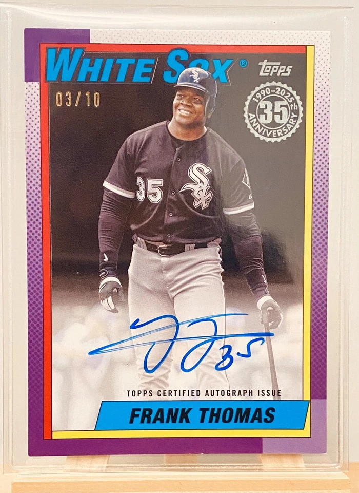 Карта 2025 Topps обновление 1990 автограф Фрэнка Томаса 03/10 #90AU-FT  - Изображение 3 из 3