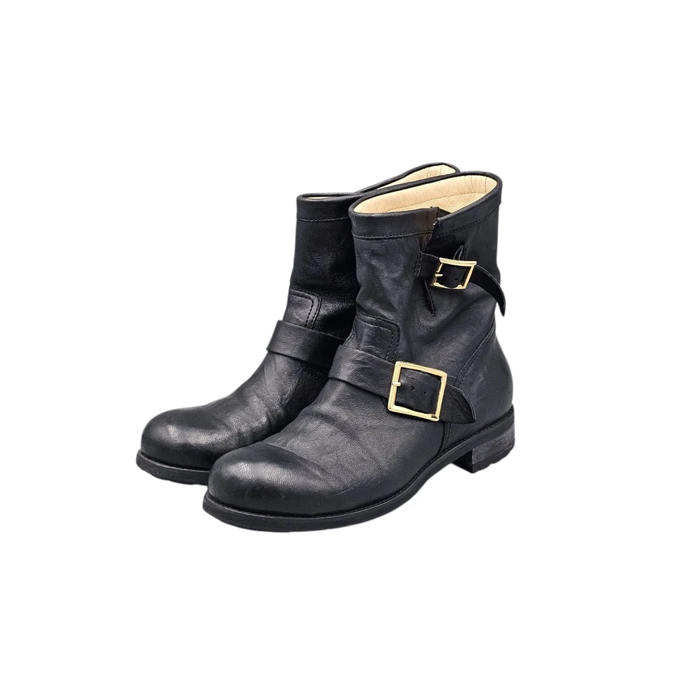 Botas de moto Jimmy Choo para mujer talla 9,5 EE. UU./39,5 EN MUY BUENA CONDICIÓN vintage juveniles hechas en Italia Foto 3 de 4