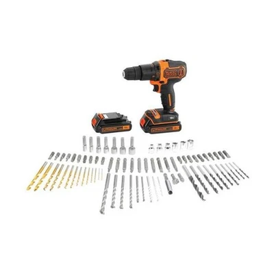 BLACK+DECKER Perceuse a Percussion Sans Fil 18 V BDC718AS2F-QW avec 80 - Photo 1/4