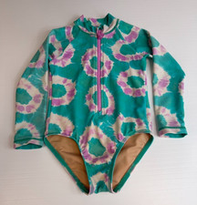 Crewcuts One Piece Girl 2 Toddler Long Sleeve Tie Dye UPF 50 Swim Beach Pool Ex