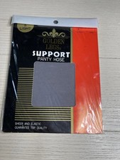 Vintage Golden Legs Support Panty Hose Silky  Light Gray Sm - Med NOS