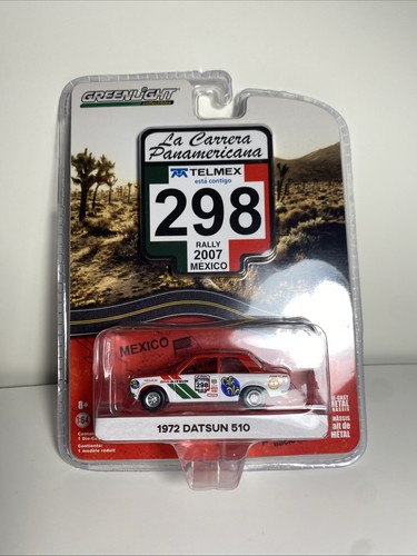 Greenlight La Carrera Panamericana Telmex #298 1972 DATSUN 510 Metal Diecast Car - Picture 1 of 4