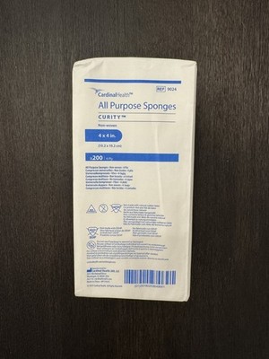 Cardinal All Purpose Sponge/Pad, Cotton, 4-Ply, 4'' X 4'' Square (Pack of 200)
