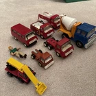 Vintage 1970s Lot of 7 Mini Tonka Tootsie Marx 5" Metal Toy Trucks Made In Japan