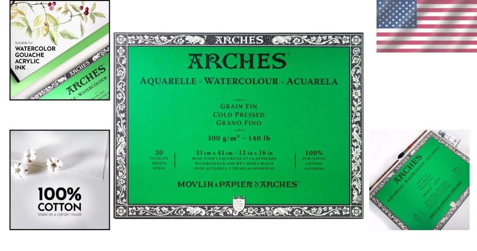 Bloque de papel de acuarela de 20 hojas - prensa en frío Foto 2 de 4