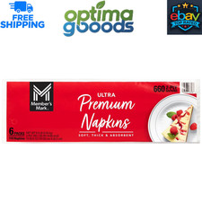 Member's Mark Ultra Premium 2-Ply White Napkins, 660 Count Absorbent Disposable