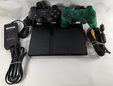 PlayStation 2 Slim Console SCPH-77001 Cables, 2 DualShock Controller - Tested