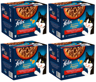FELIX Sensations Saucen Geschmacksvielfalt vom Land Nassfutter Katze 96x85g