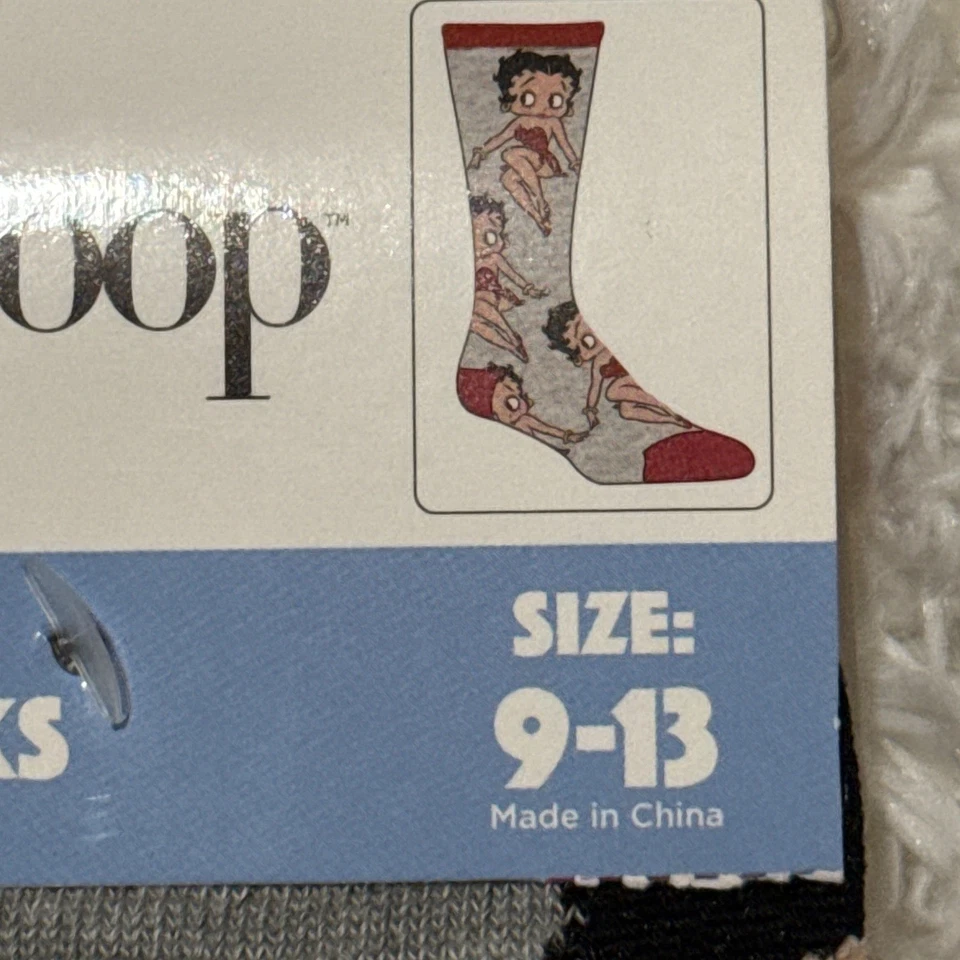 NUEVO Paquete de 3 pares de calcetines Betty Boop Crew personajes retro gráficos cómics novedad Foto 3 de 4