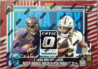 2025 Panini Donruss Optic Football Trading Cards Mega Box (1 Auto/Memorabilia)