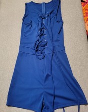 Express Womens Sleeveless V-Neck Jumpsuit Roy...
