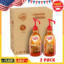 Nestle Coffee Mate Caramel Liquid Creamer 50.7 fl oz Pump Bottle|Pack 2 NonDairy