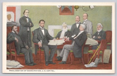 Abraham Lincoln Emancipation Proclamation US Capitol Postcard B.S. Reynolds