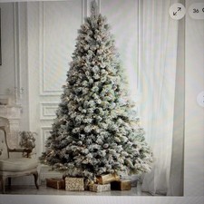 6Ft Snow Flocked Artificial Christmas Tree with 820 Branch Tips Not PreLit