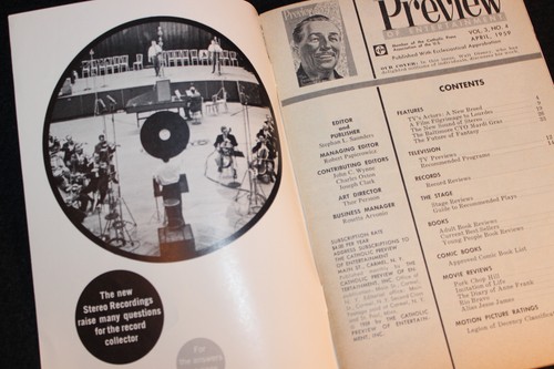 Walt Disney 1959 Rare Cover Art Catholic Preview of Entertainment Magazine - Picture 9 of 13