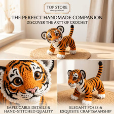 Tiger Cub Crochet Kit DIY Amigurumi Beginner Craft Set w/ PDF Tutorial