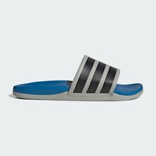 Adidas Adilette Comfort 2.0 Cloudfoam Slides Grey Two Black Blue HQ2471