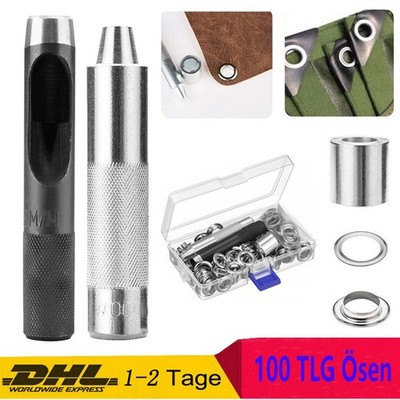 100 TLG Ösen Rundösen 12-20mm Set Ösenwerkzeug Für Planenösen Gartenplane LKW