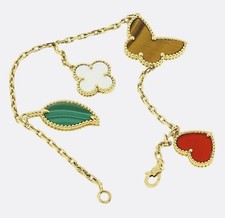 Van Cleef & Arpels Yellow Gold Lucky Alhambra 4 Motif Bracelet VCARD79600