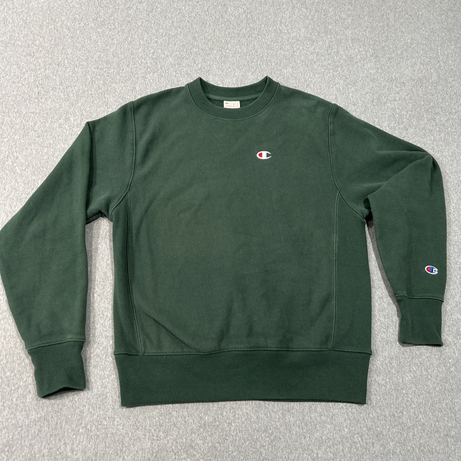Vtg Champion Reverse Weave Sweatshirt Size Small Green Crewneck Long Sleeve