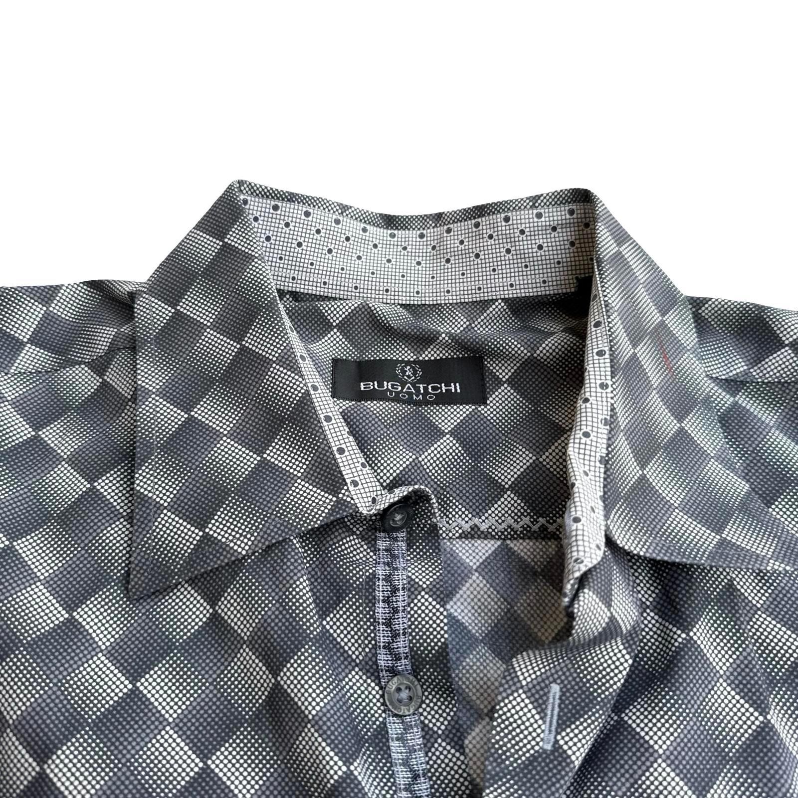 Bugatchi UOMO Men’s Gray Patterned Button-Down Si… - image 4