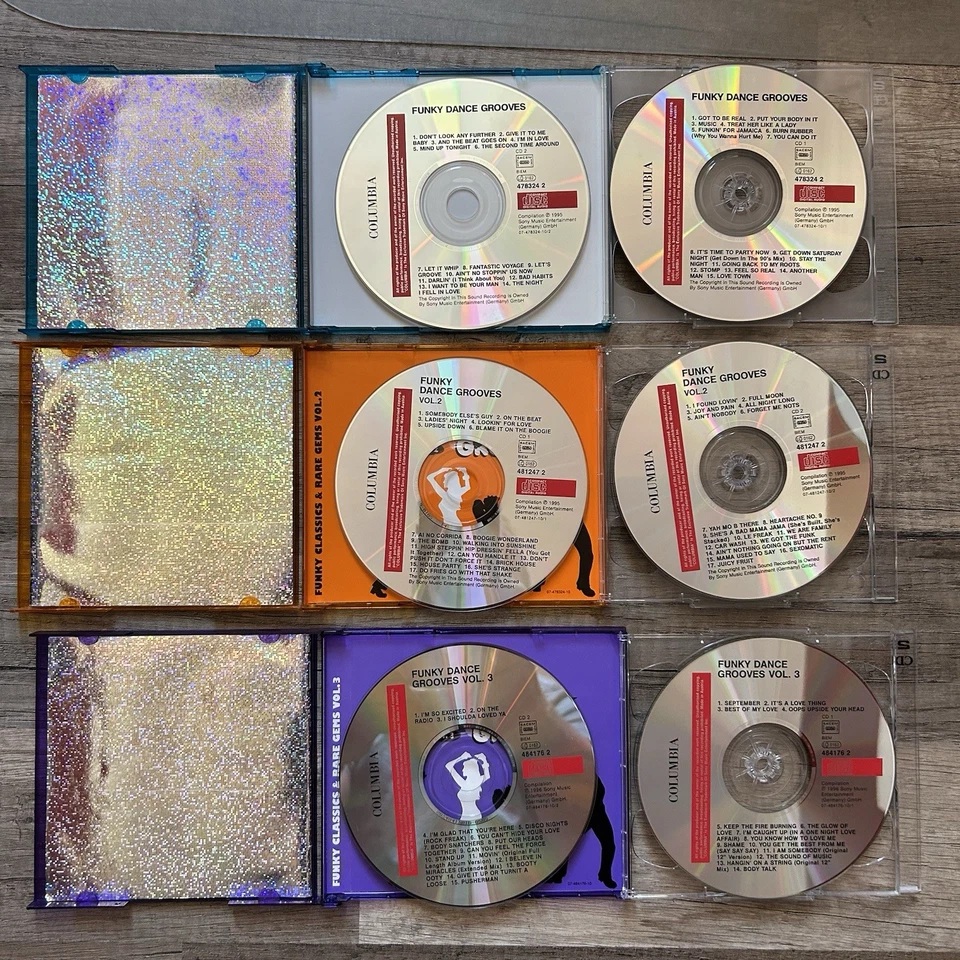 CD DJ Set 80th Funky Dance Groove 1-3, drei Doppel CDs 1995/96 Cover M CDs NM- - Bild 3 von 4