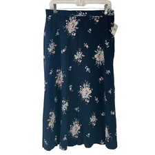 Vintage Talbots Petites 100 Rayon Floral Skirt Size 12P Cottagecore Prairie NWT