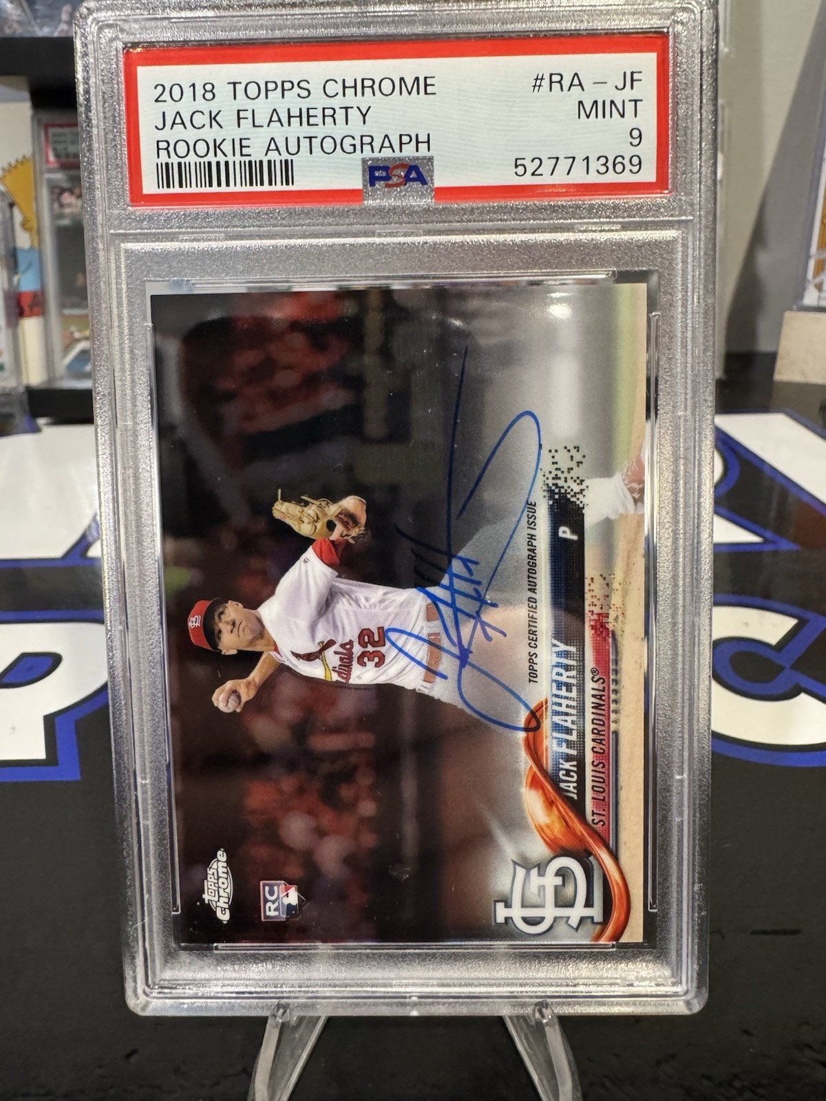 2018 Topps Chrome Rookie Auto Jack Flaherty #RA-JF PSA 9 MINT Auto RC