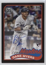 2024 Series 1 1989 Topps Baseball Black 15/199 Dane Myers #89BA-DMY Auto 1cc7