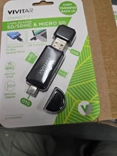 Vivitar - VIVCR46N-NOC - SDHC / Micro SD Card Reader Connect USB A / Micro USB