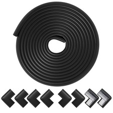 Foam Corner Protectors, 19ft Safety Bumpers for Baby Proofing Tables, Black