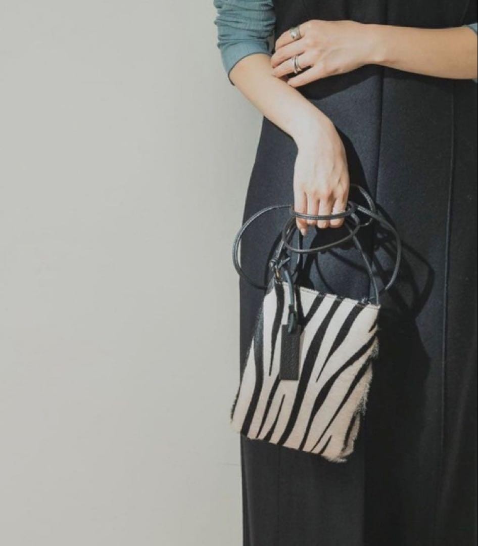 MARCO MASI Zebra Shoulder Bag Handbag Calf Hair Leather for Present from JAPAN