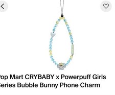 Pop Mart CRYBABY x Powerpuff Girls Series Phone Charm Bunny Bubbles Newnobox