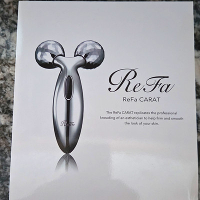NIB ReFa CARAT PEC-L1706 Silver 2-Head Manual Face Roller, Kneading/Rolling