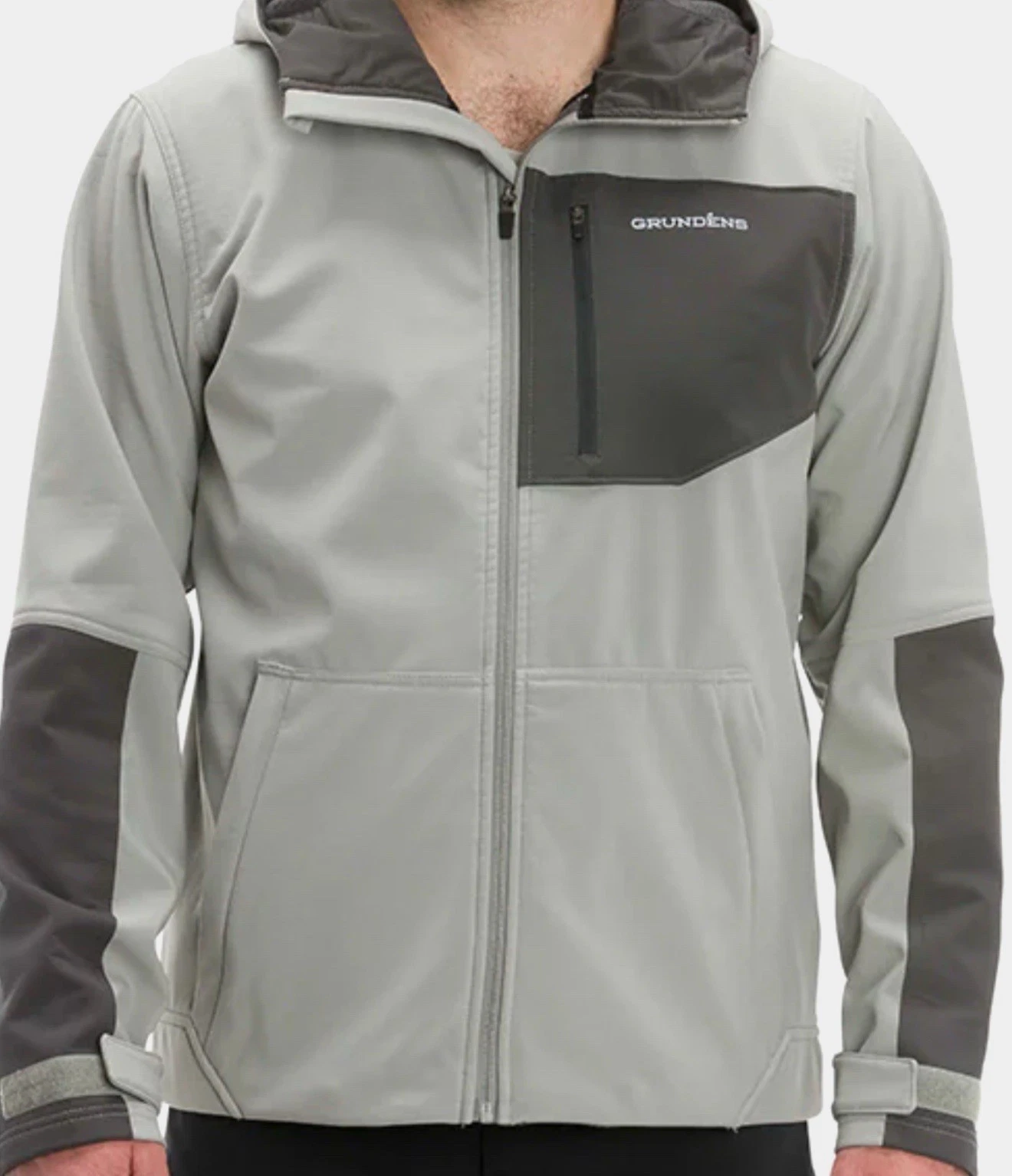 Grundens Bulkhead Tech Soft Shell Hoodie Jacket Gray Water Resistant Size:S