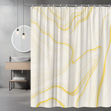 Elegant Yellow Marble Shower Curtain for Modern Bathrooms