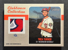 x 2019 Topps Heritage Trea Turner CLUBHOUSE COLLECTION GU 4-COLOR JERSEY #'d 1/1