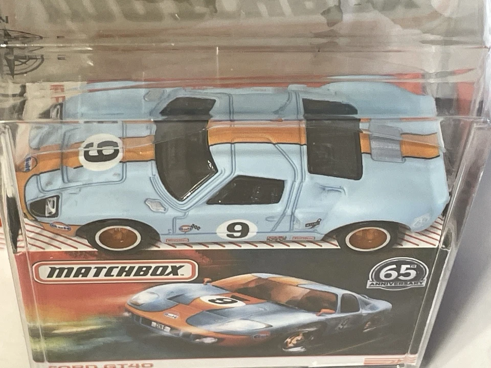 Ford GT40 Gulf #9 2017 Matchbox coche de carreras azul Globe Travelers 65 aniversario Foto 3 de 4