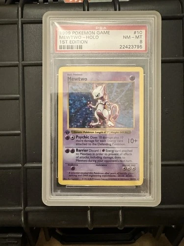 Mewtwo PSA 8 Base Set 1st Edition Shadowless #10 Pokemon 1999 Holo Rare