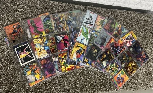Vintage Lot Of Marvel X-men DC Comics Trading Cards Hulk Spider-Man