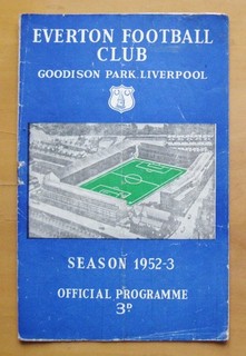 EVERTON v SWANSEA TOWN 1952/1953 Fair/Good Condition Football Programme